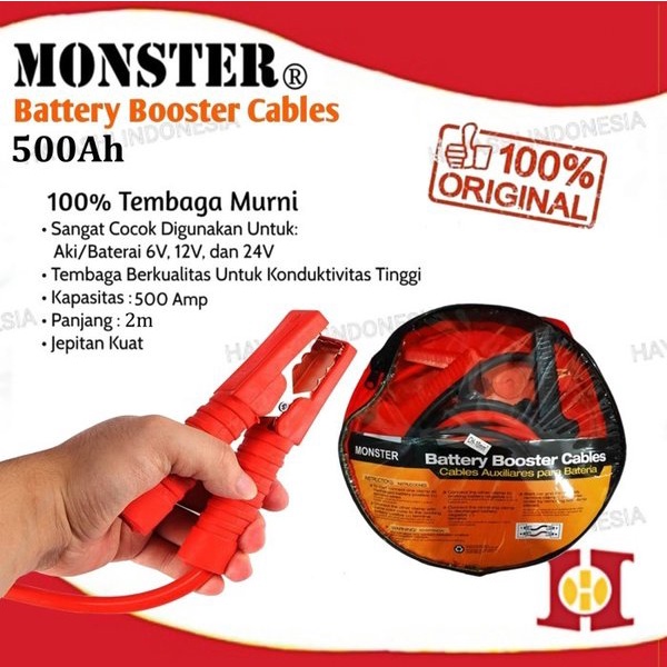 Kabel Jumper Aki Booster Cable Accu Jumper Starter Mobil Truk Tembaga