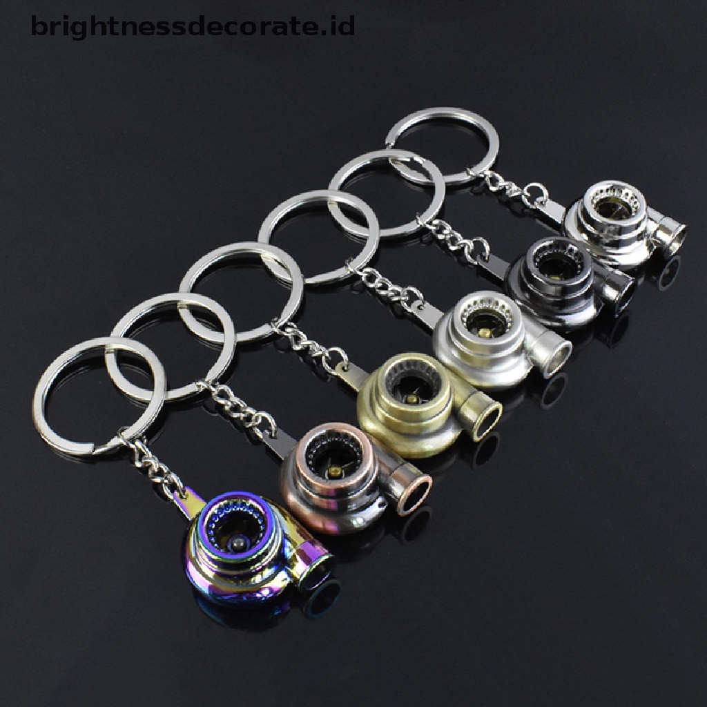 [birth] Mini Turbo Turbocharger Keychain Spinning Turbine Key Chain Ring Keyring [ID]