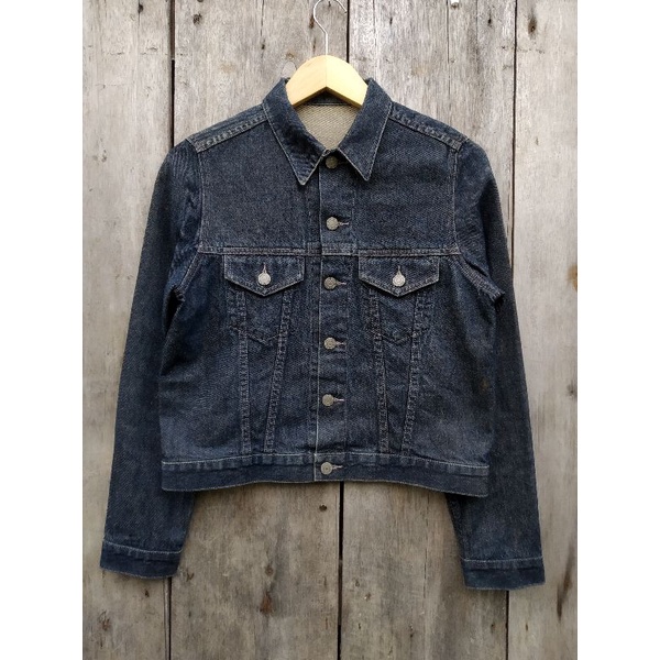 trucker denim jaket jeans uniqlo women size M second preloved