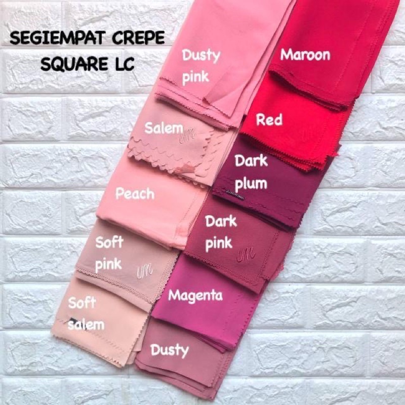 SEGIEMPAT CREPE SQUARE LC UMAMA SCARF / HIJAB JIBAB SQUARE DIAMOND LASER CUT MURAH