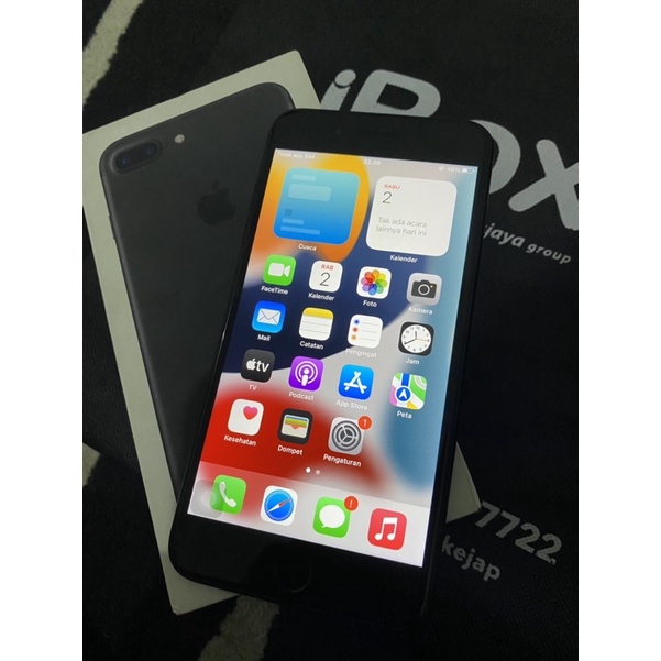 iphone 7 plus 128gb ibox blackmate bekas