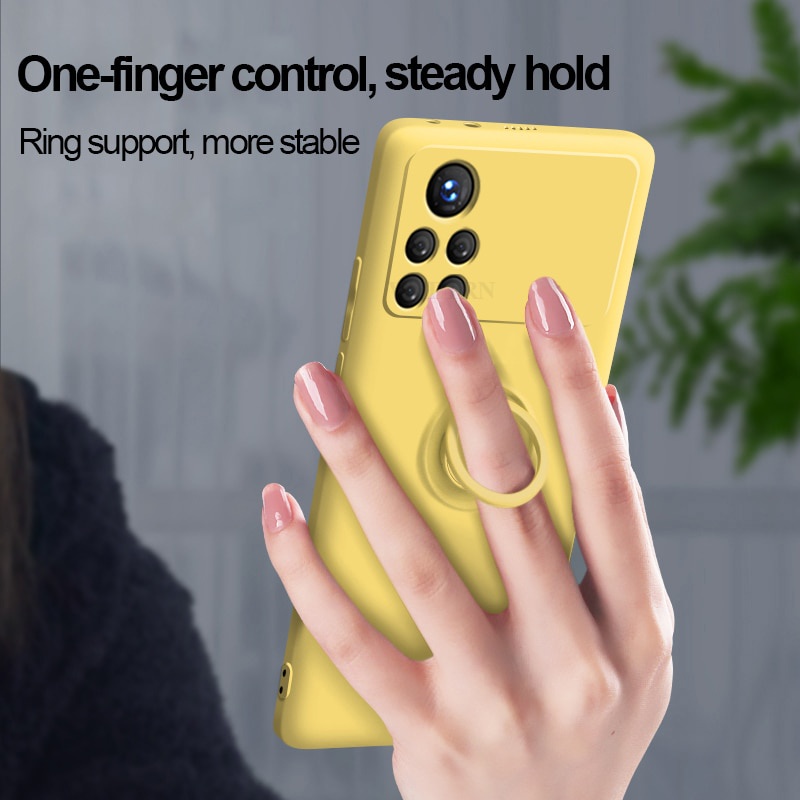 Xiaomi POCO M4 PRO Case Candy Ring Free Lanyard Magnetic Stand Holder Silikon Soft