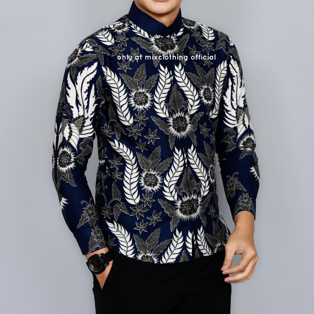 Kemeja Batik Pria Slim Fit Baju Batik Slimfit Pria HIGH QUALITY LBL 1263