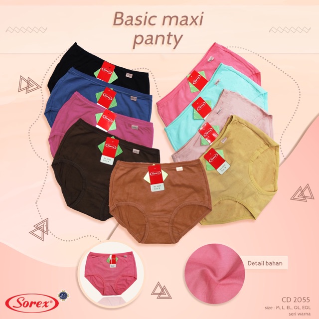 CD | Celana Dalam wanita Basic SOREX 2055 Maxi Bahan Karun