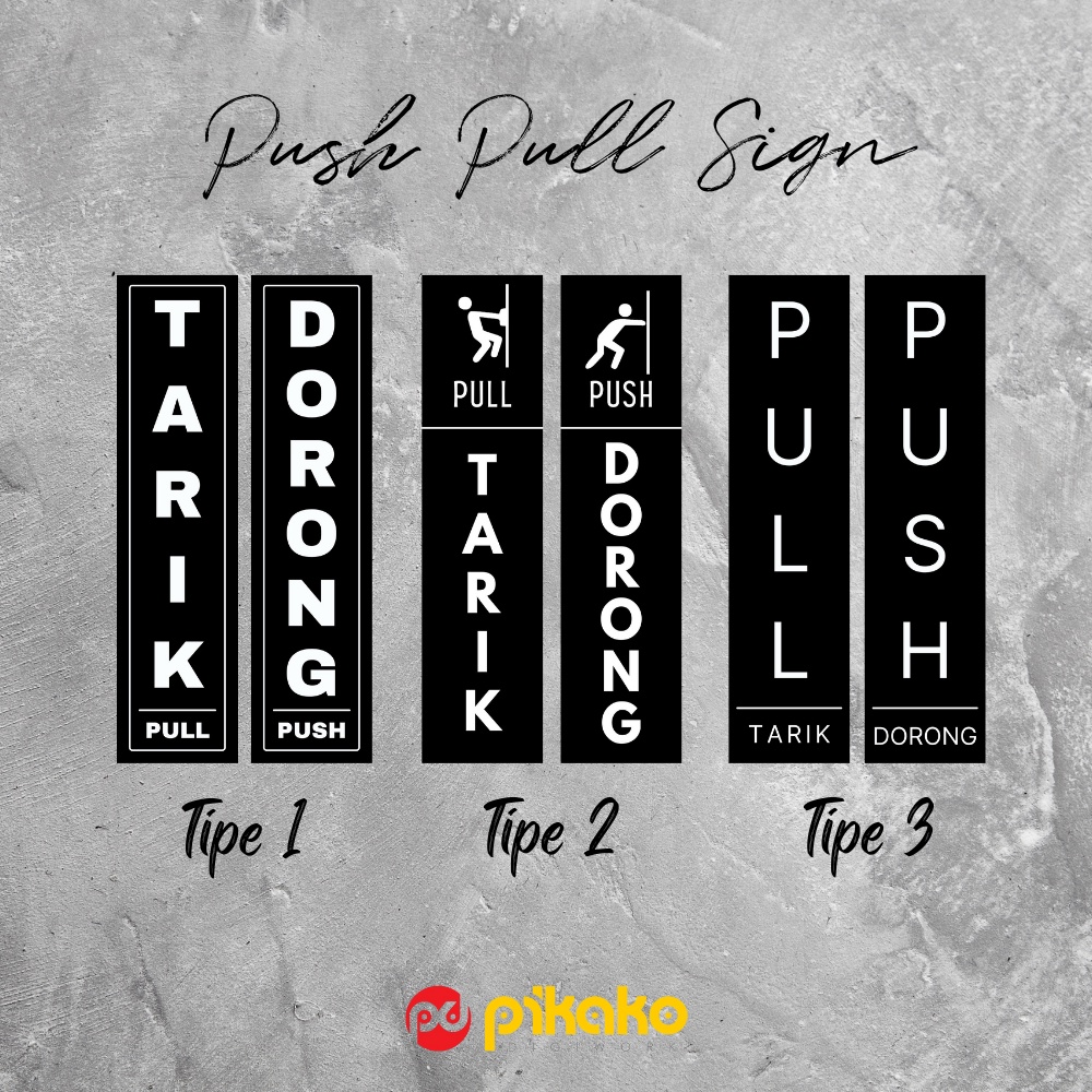 

Sign Board Signage Acrylic Papan Akrilik Dorong Tarik Push Pull