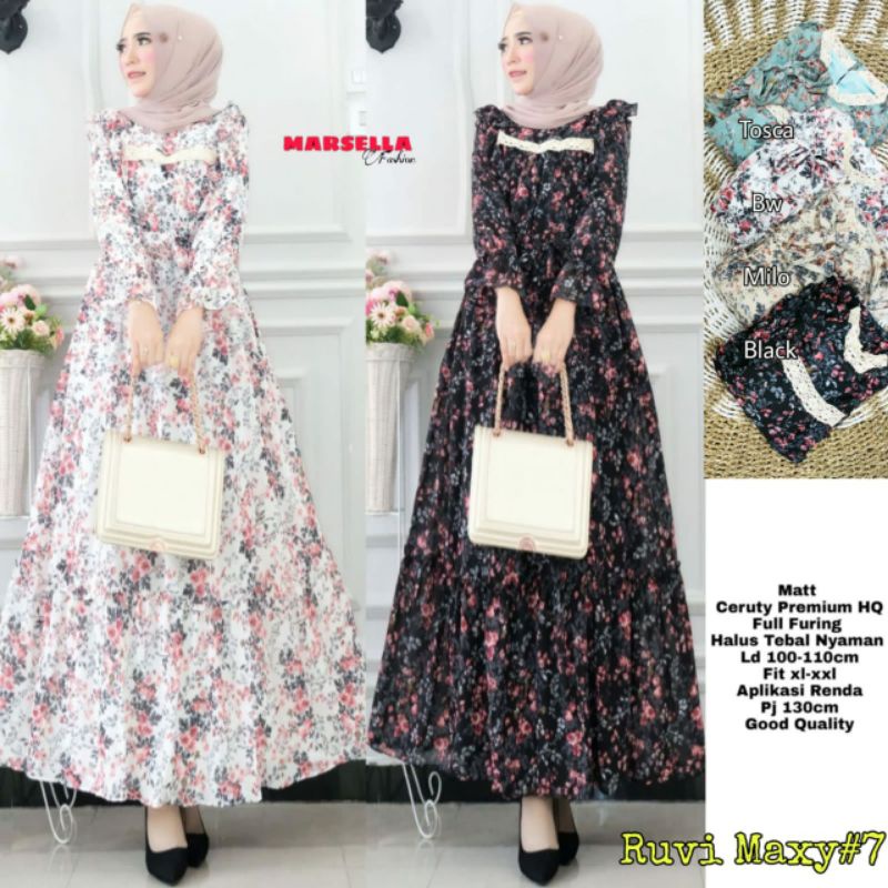 DRESS RUVI MAXY READY GAMIS HALUS BY MARSELLA