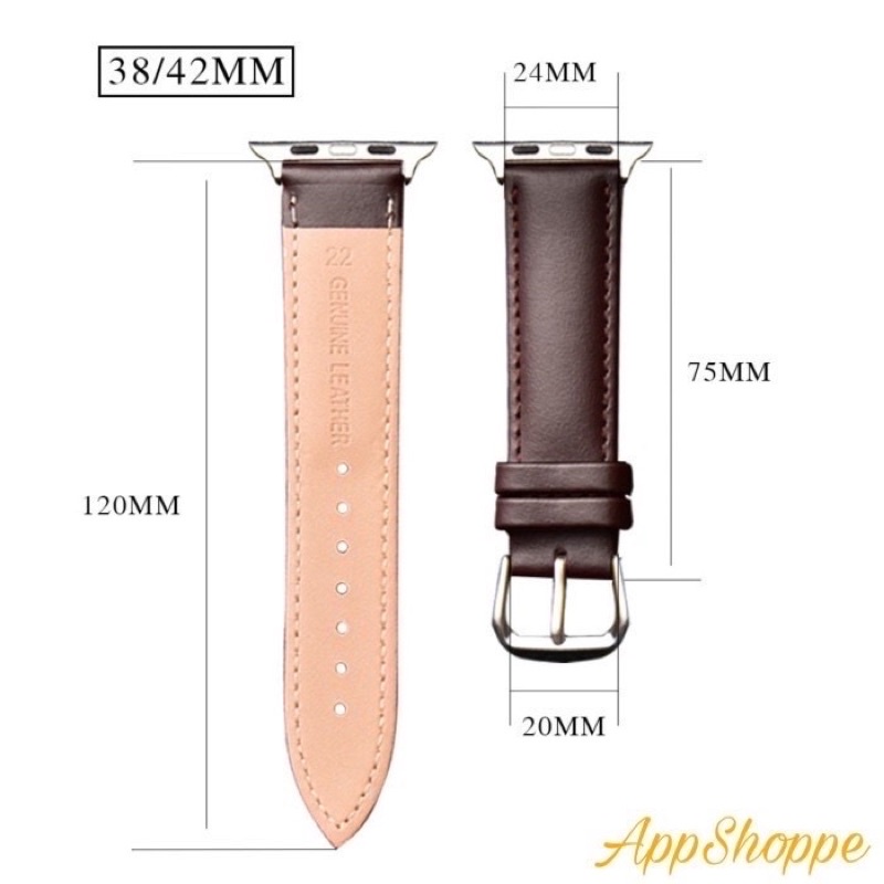 Apple Watch Strap GENUINE LEATHER Kulit Asli Replacement WristBand