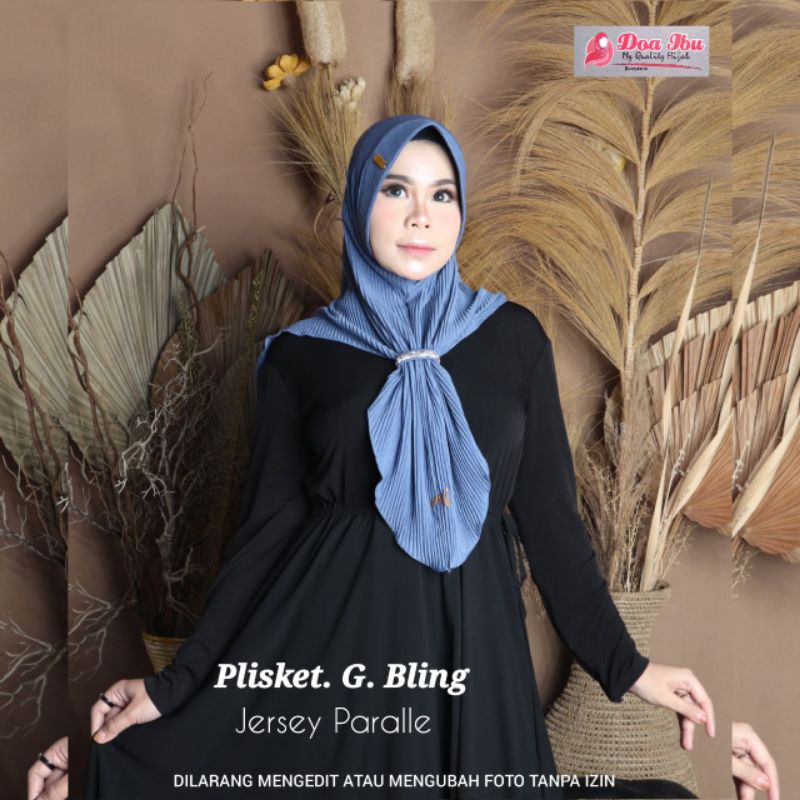 TERBARU ORI DOA IBU JILBAB PET ANTEM PLISKET GESPER BLING