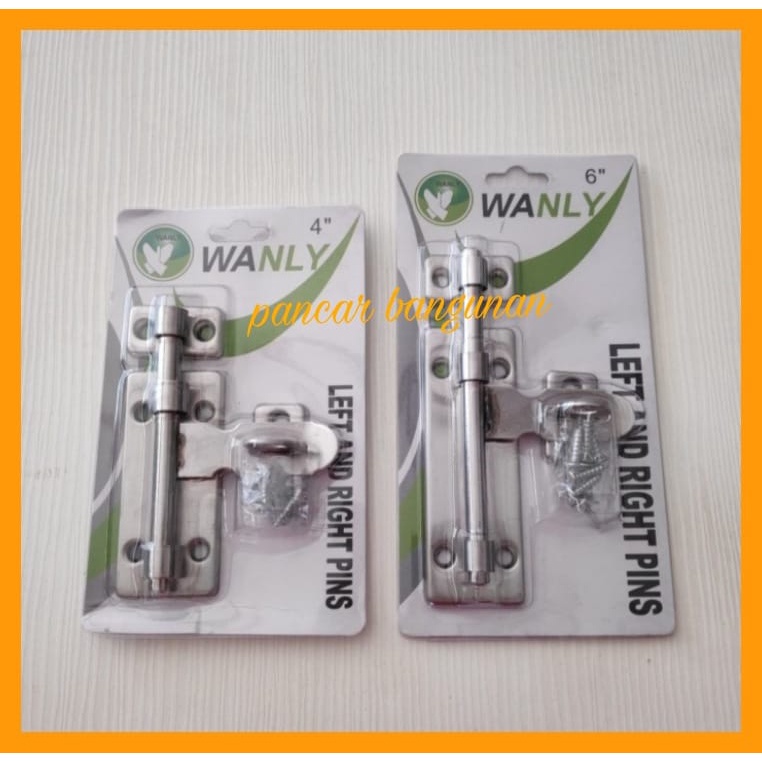 GRENDEL JENDELA & PINTU OVERPALL STAINLESS PRESS WANLY UKURAN 6inch - GRENDEL & OVERPALL STAINLESS W