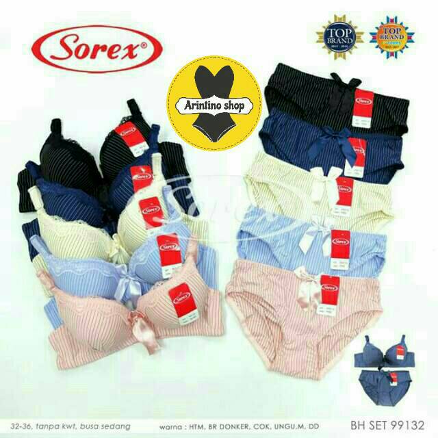 (1set) Bh Bra Set Sorex 99132 Motif (CUP A) | Bra Satu Set Busa Tanpa Kawat |
