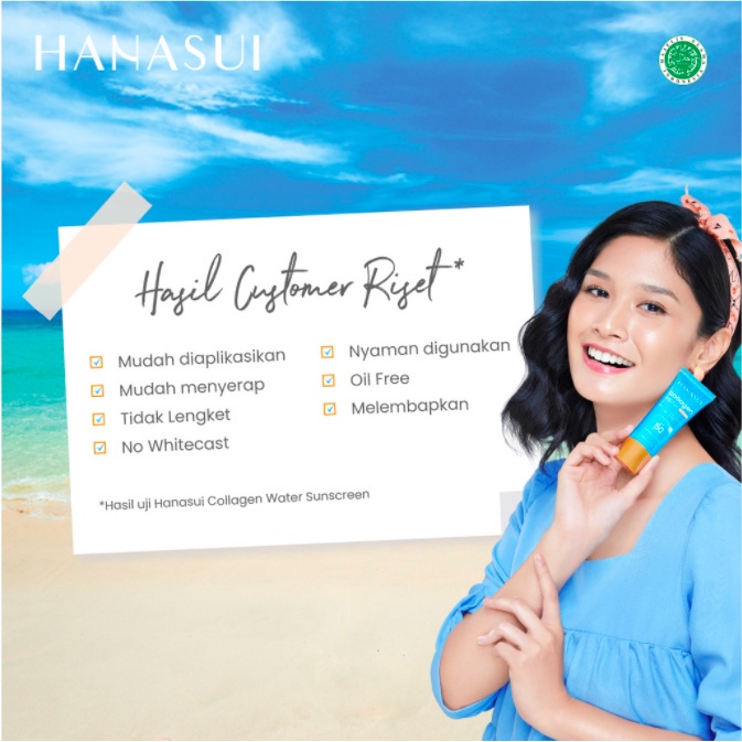 HANASUI Collagen Water Sunscreen SPF50 PA+++ 30ml - Sun screen Perlindungan Sinar UV Original BPOM