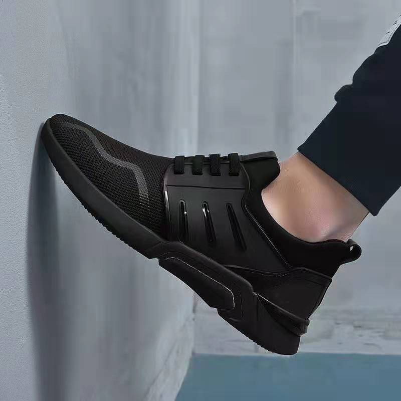 Sneaker Pria Batam ELIZA Sepatu Olahraga Pria Korea Fashion Sneakers Sekolah Kerja Sport Hitam F15