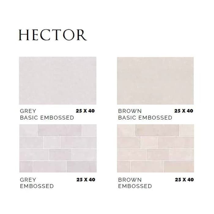 KERAMIK PLATINUM 25X40 MATT KW-A BRIGO HELLIOS HARVEY HECTOR EMBOSSED