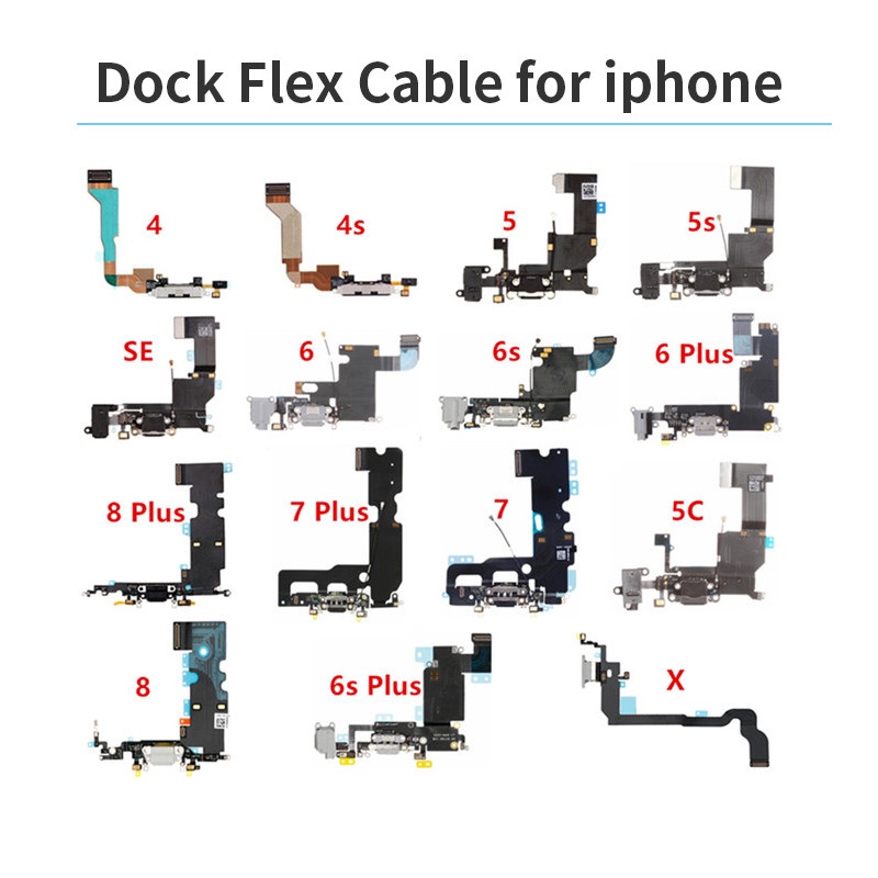 Spare part Fleksible connector charger With MIC Audio iP 5 5S iP 6 Plus 6S Plus iP 7 PLUS 8 Plus Original
