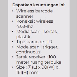 Barcode Scanner Wireless Logic LS 34W 1D Single Laser Scanner Scan mode Trigger USB