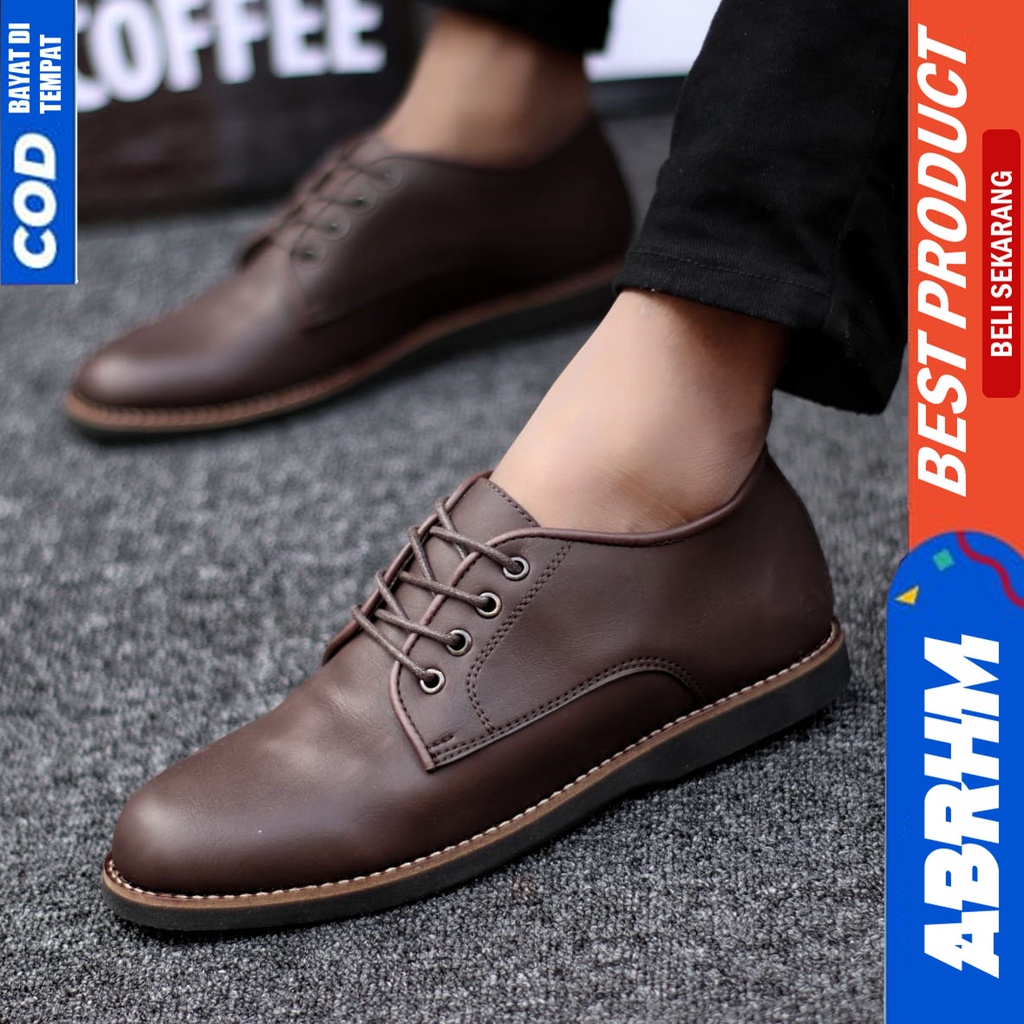 Sepatu Formal Pantopel Kerja Hitam Pria Original ABRHM CASPIAN