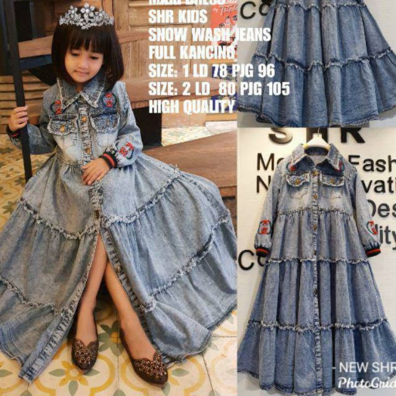 Gamis jeans anak ORI SHR import