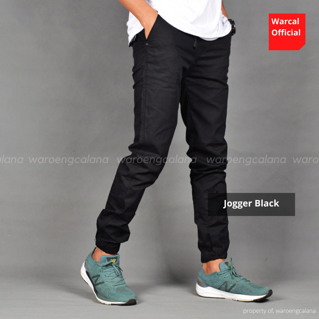 Jogger Pants Black Celana Panjang Pria