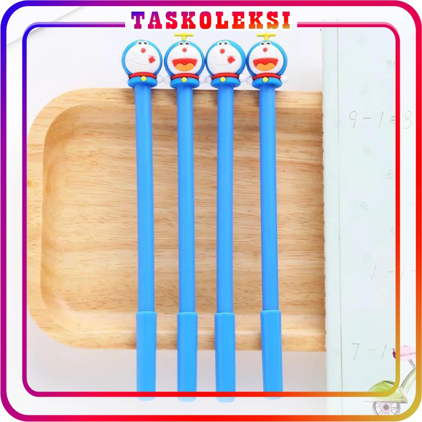 ☛TK☚ R078 Pena Karakter Doraemon Lucu Kepala Pen Pulpen Ballpoint Anak Hitam Sekolah Murah Bolpen