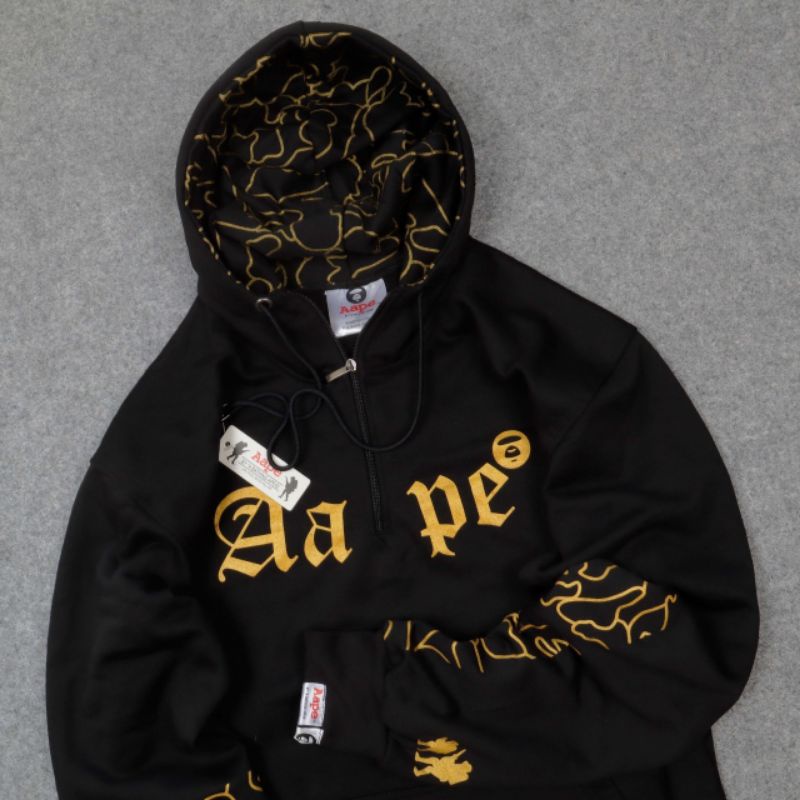 READY BISA COD!!! HOODIE SWEATER A BATHING BAPE X AAPE BATIK GOLD FULLTAG&amp;LEBEL PREMIUM