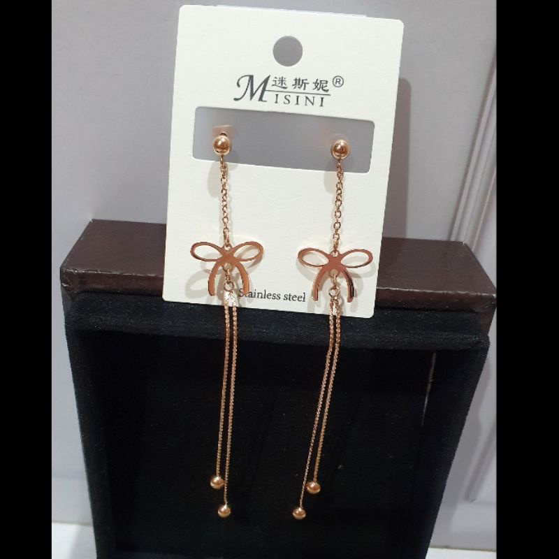 Anting Titanium Premium asli Rosegold Pita earring Stainless Steel anti karat anti alergi Ta-35