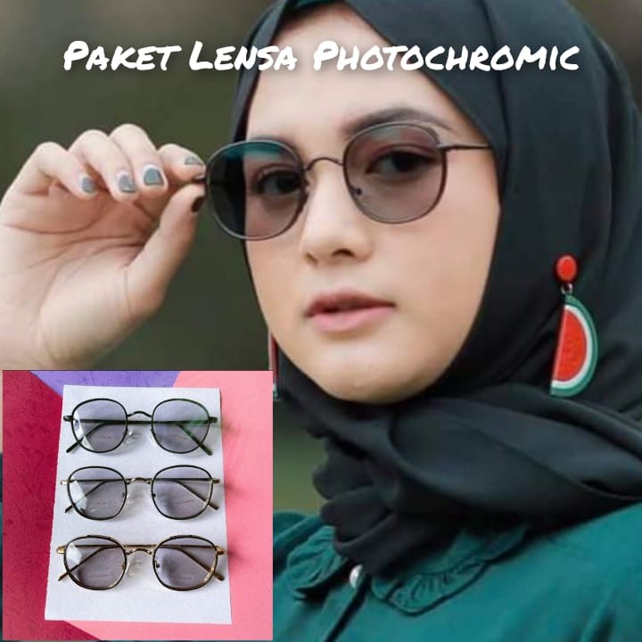 TERBARU FREE BOX DAN LAP PHOTOCROMIC BLUERAY ANTIRADIASI FRAME OPTIK TITANIUM KOREAN STYLE