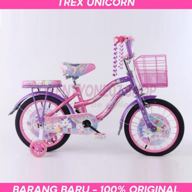 Sepeda Anak Perempuan Cewek Mini 12 & 16 Inch Trex Unicorn Murah