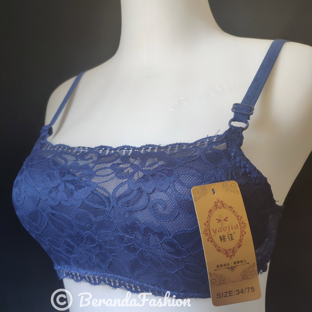 Bra renda bra brukrat bra bralette yaojia cup A kait 2 berkawat size 34-38 murah berkualitas