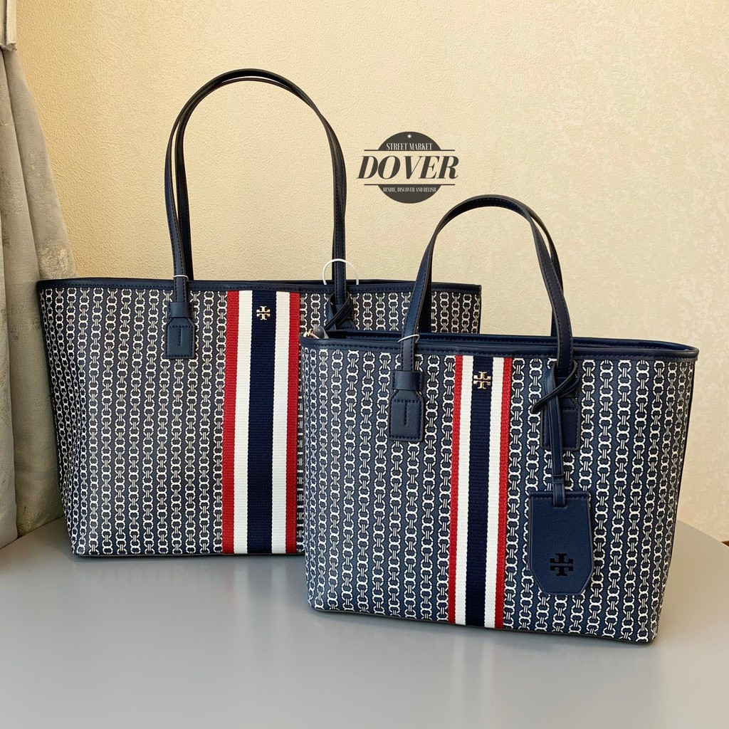 Tory Burch Gemini Link Tote Navy Blue - ORIGINAL 100%
