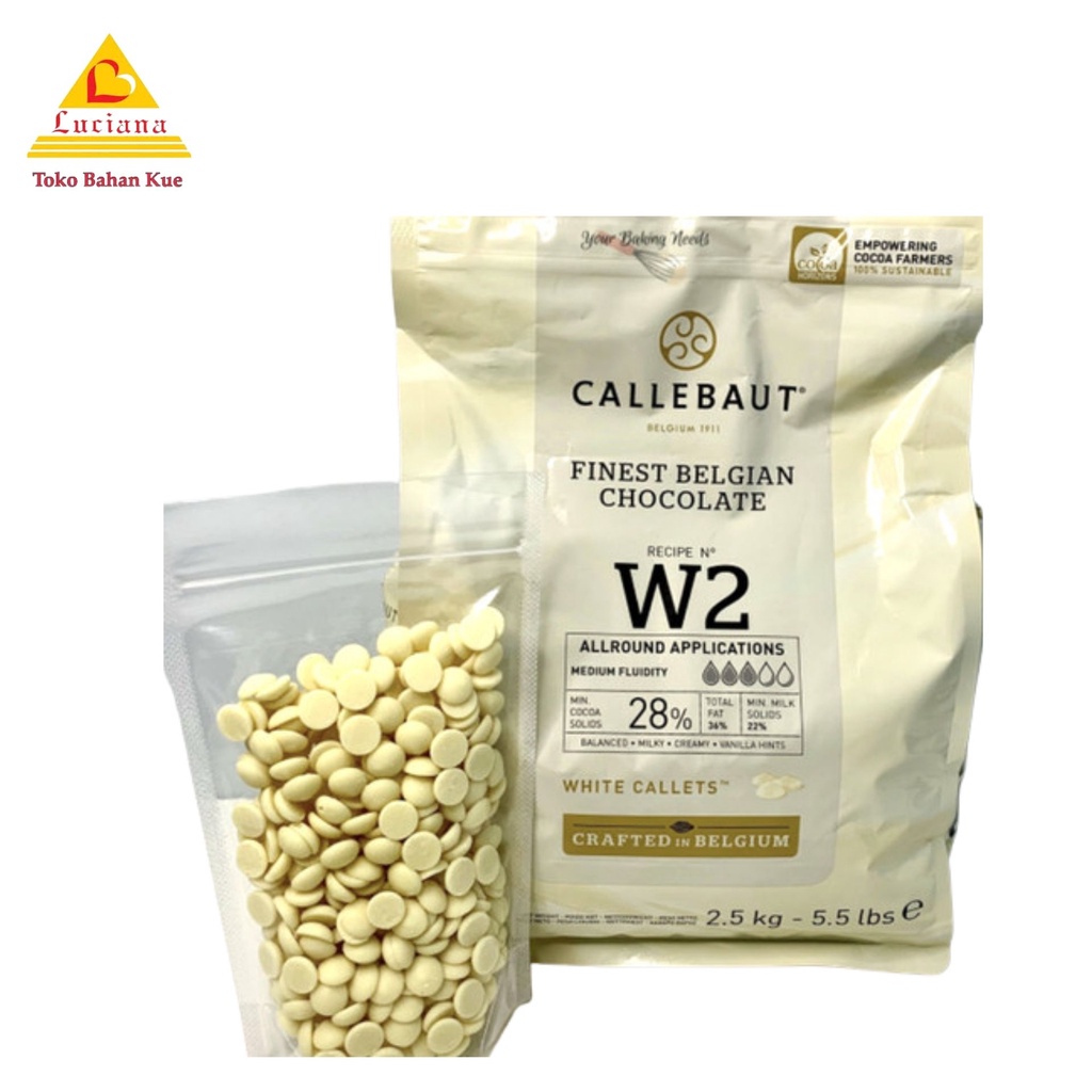 CALLEBAUT 250gr WHITE CALLETS W2 BELGIAN CHOCOLATE COUVERTURE