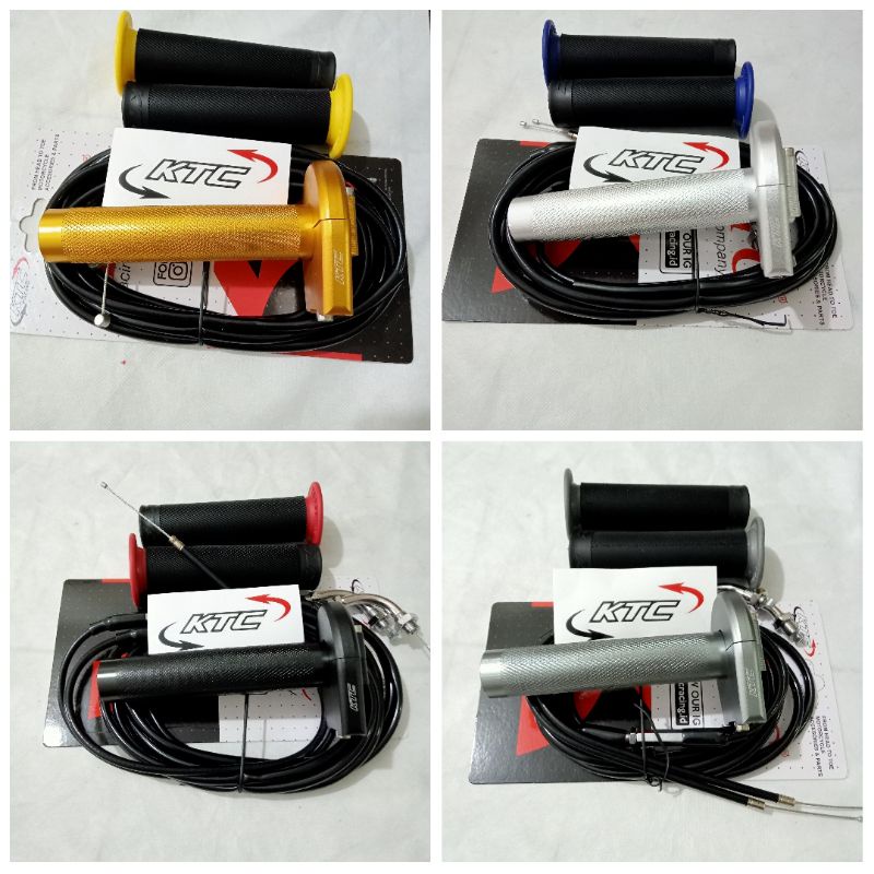 Gas Spontan KTC  2 Kabel plus Handgrip Original PCX/ Aerox/Ninja/Vixion/GSX Dll
