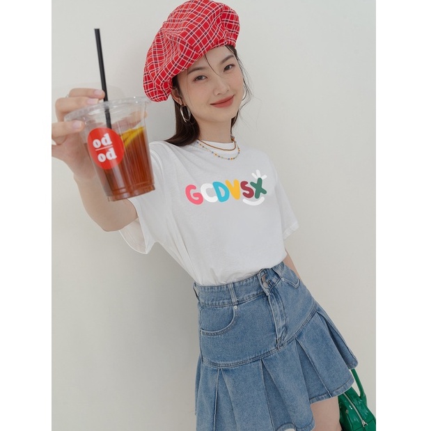 lengan pendek t shirt wanita import korean style printed kaos oversize