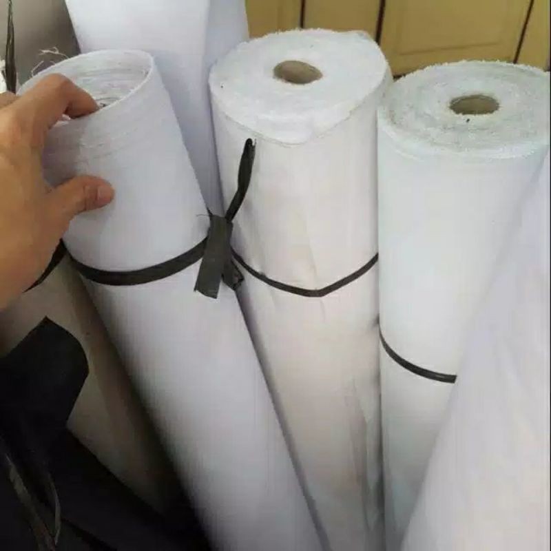 Kain Keras Putih dengan Lem / Kain keras Untuk Kerah dan Pinggang