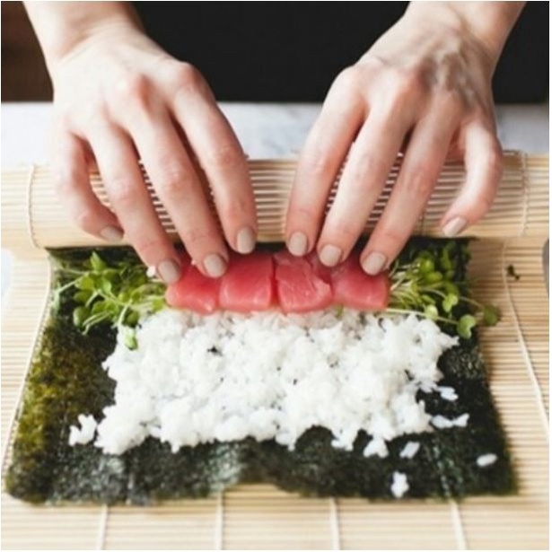 Gulungan Sushi Roll Bambu Roller Mat Penggulung Sushi Bamboo Lipat