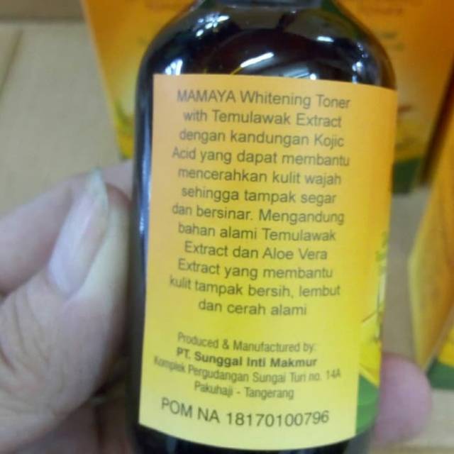 ⭐BAGUS⭐MAMAYA WHITENING TONER TEMULAWAK BPOM 60ML / TONER TEMULAWAK MAMAYA