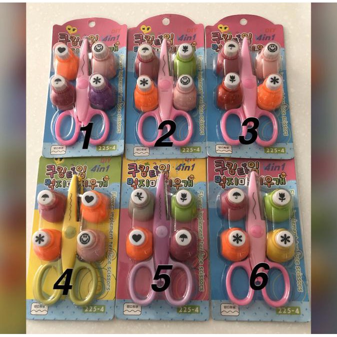 

(((Bisa Bayar Di Tempat))) Punch 4 In 1 / 4 Craft Punch Dan 1 Gunting Gerigi / Lace Scissors Special