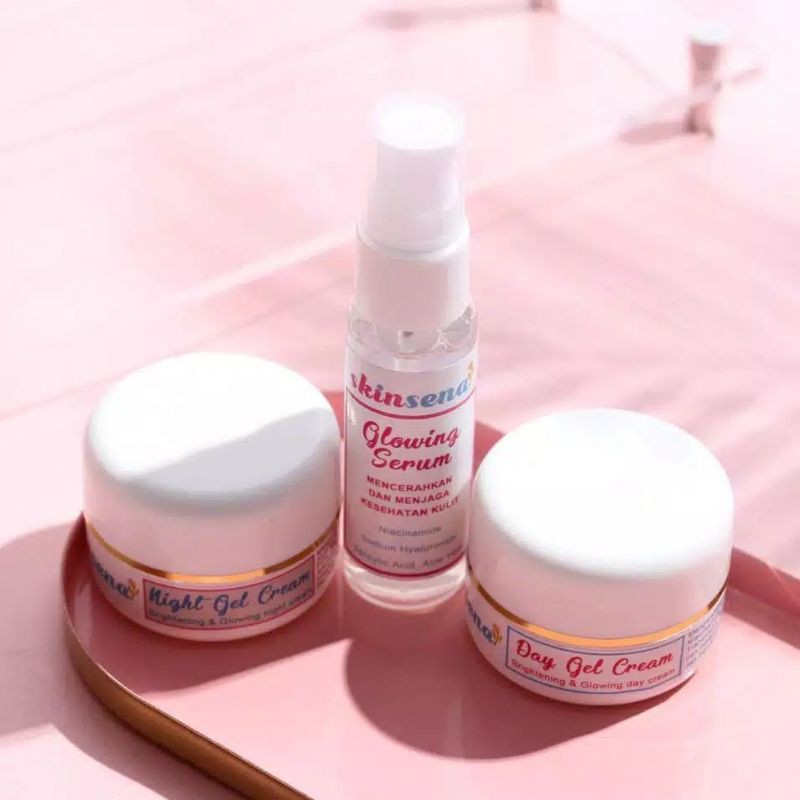 Skinsena Glowing Serum Day Cream Night Cream BPOM Niacinamide Mencerahkan, Mengatasi Jerawat