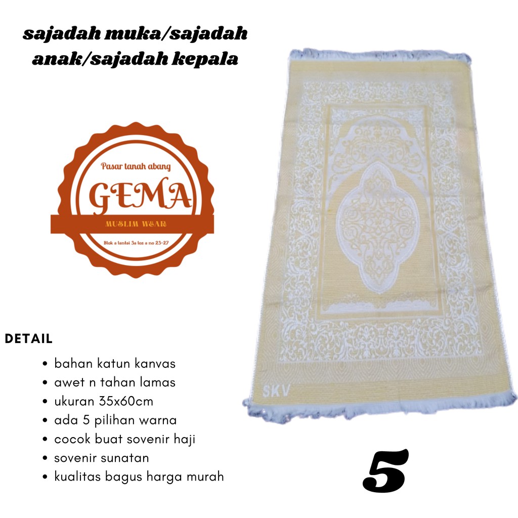 grosir sajadah muka warna soft isi/harga 20 pcs