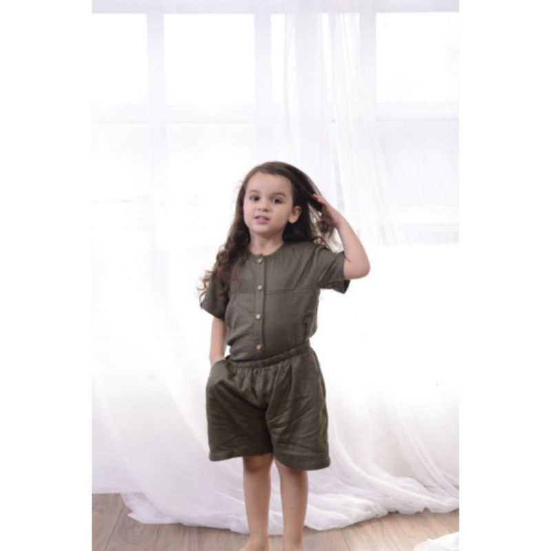 Playful Set Clarisha Kids / Setelan Pendek Anak / Baju Anak