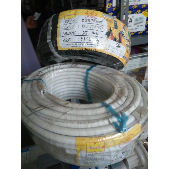 Kabel Serabut NYMHY/NYYHY 2x0,75mm x 25M KITANI (Standar SNI)