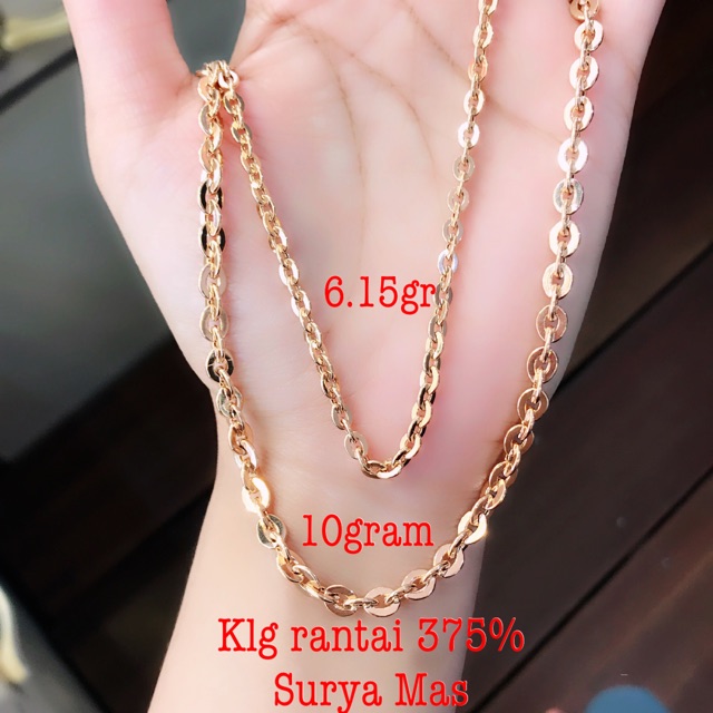 Kalung rantai dewasa emas 375%