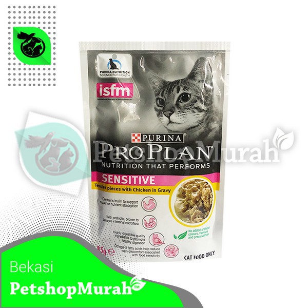 Makanan Kucing Sensitive Stomatch 85Gr Sachet Wet Food Pouch Basah 85 Gram