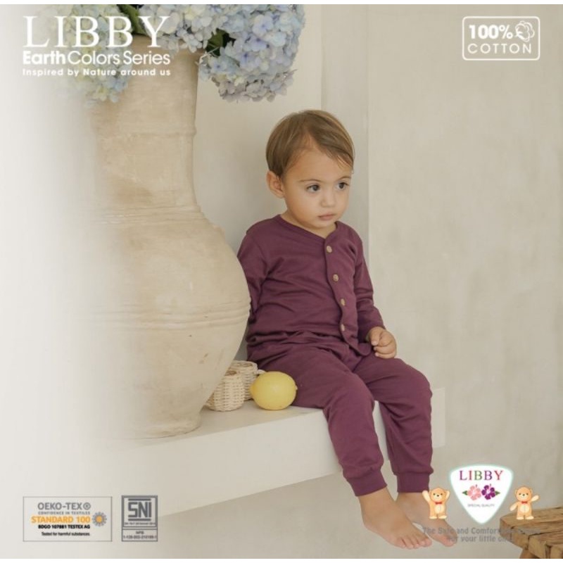 Libby Earth Colors Comfy Setelan Baju Lengan Panjang Celana Panjang