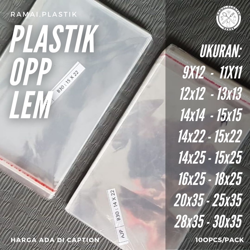 

Plastik OPP Lem Bening Ukuran 20x35 cm Isi 100 Lembar / Pack