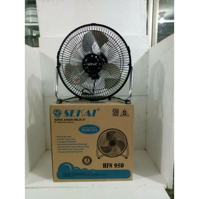 ( COD / GRATIS ONGKIR) KIPAS ANGIN MEJA SEKAI HFN - 950 BESI STAINLESS STEEL TORNADO