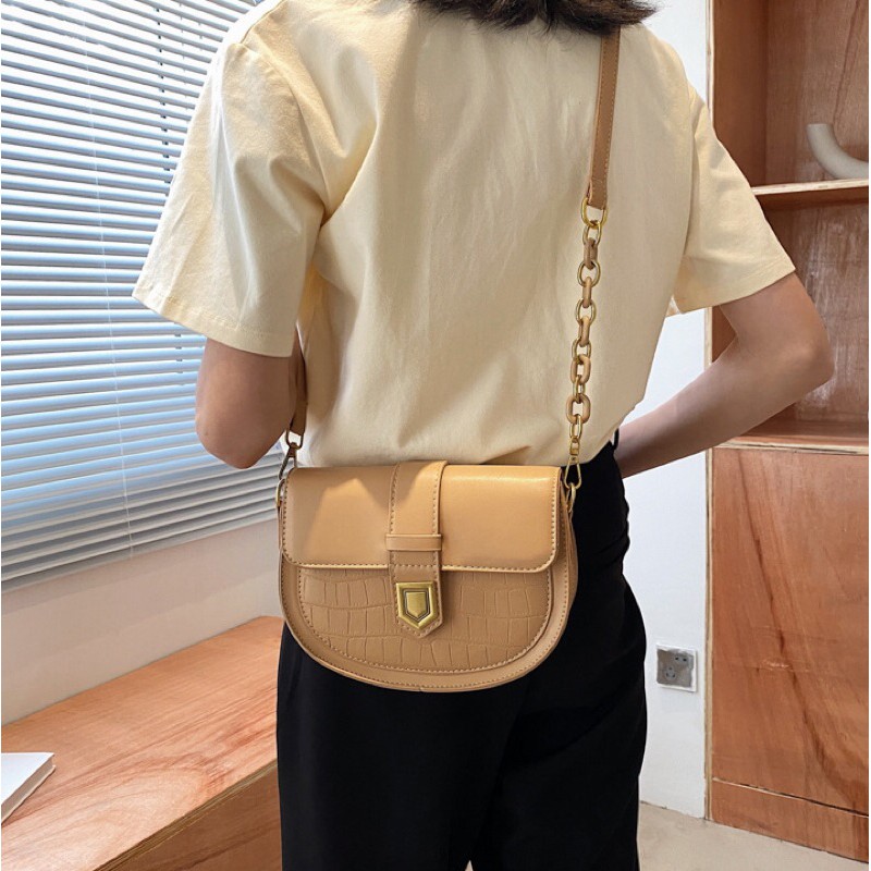 SG3059 syafniegalery tas selempang mini croco bag tali rantai besar impor crossbody bag 7853