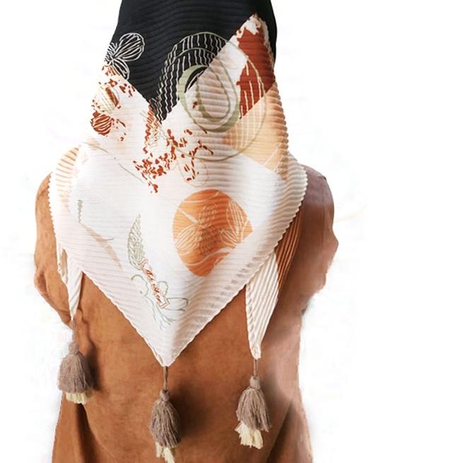 ⅍ Kerudung Segi Empat PLISKET Motif BANDUL POMPOM Jilbab Voal Motif Plisket Lidi Terbaru Daily Hijab