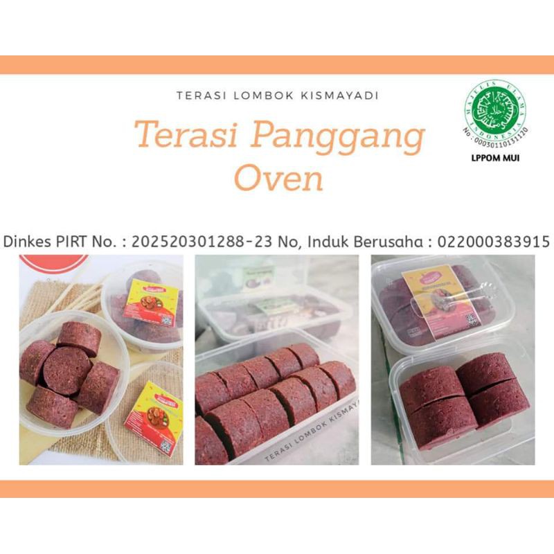TERASI LOMBOK PANGGANG KISMAYADI 500gr isi 12 keping/ Oleholeh Lombok/ TERASI LOMBOK 1/2KG