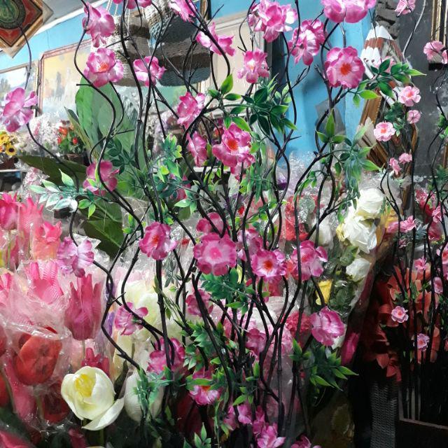 Bambu Ulir Bunga Bambu Bunga Artifisial Bunga Anyelir-Pink fanta