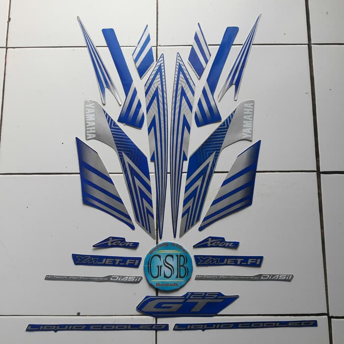 promo striping stiker motor xeon gt 125 biru